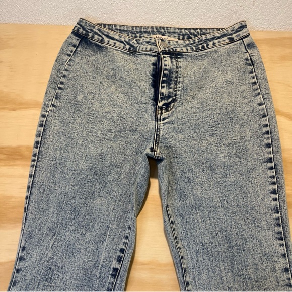 Three Bird Nest Bell Bottom Flare Leg Jeans Blue Denim Women's Size L - Picture 3 of 8